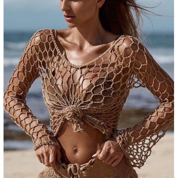 crochet fishnet top
